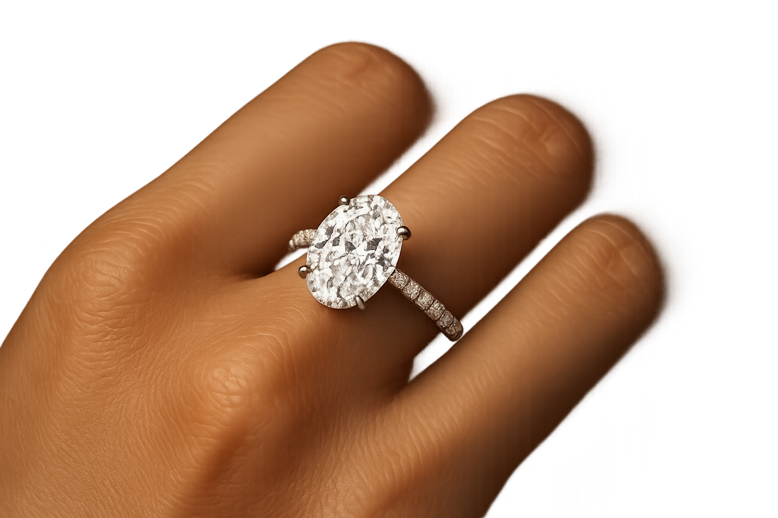 Diamond ring on hand